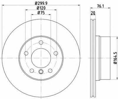 HELLA PAGID 8dd355120901 -  Диск тормозной вентилируемый